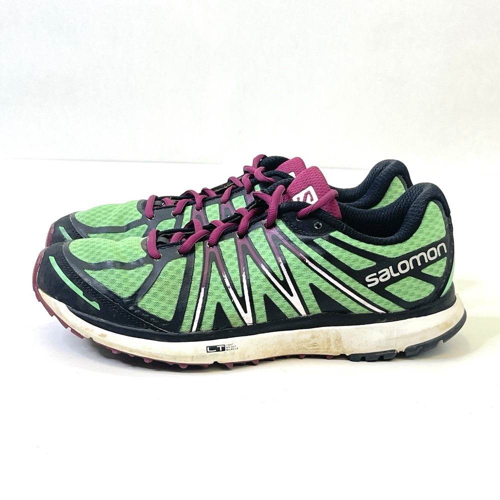 Salomon‎ X Tour Light Womens Size 9.5 Green Purple Trail Hiking Running Shoes